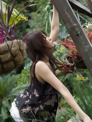 Beautiful Asian teen enjoys showing off her wild side in the outdoors