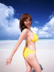 Gorgeous Yoko Matsugane in yellow bikini. One of the best big tits ever!