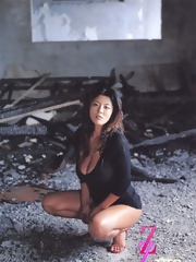 Harumi Nemoto posing in bikini her fantastic breasts