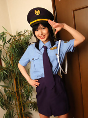 Japanese girl Aiba fucked in security uniform