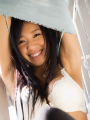 Lovely teen Nana Ogura sexy smile posing her big tits