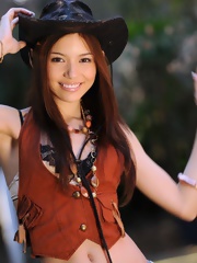 Rio is an Asian tramp who dresses like a cowgirl and likes to ride her guys