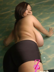Sexy busty japanese Fuko posing her gigantic tits